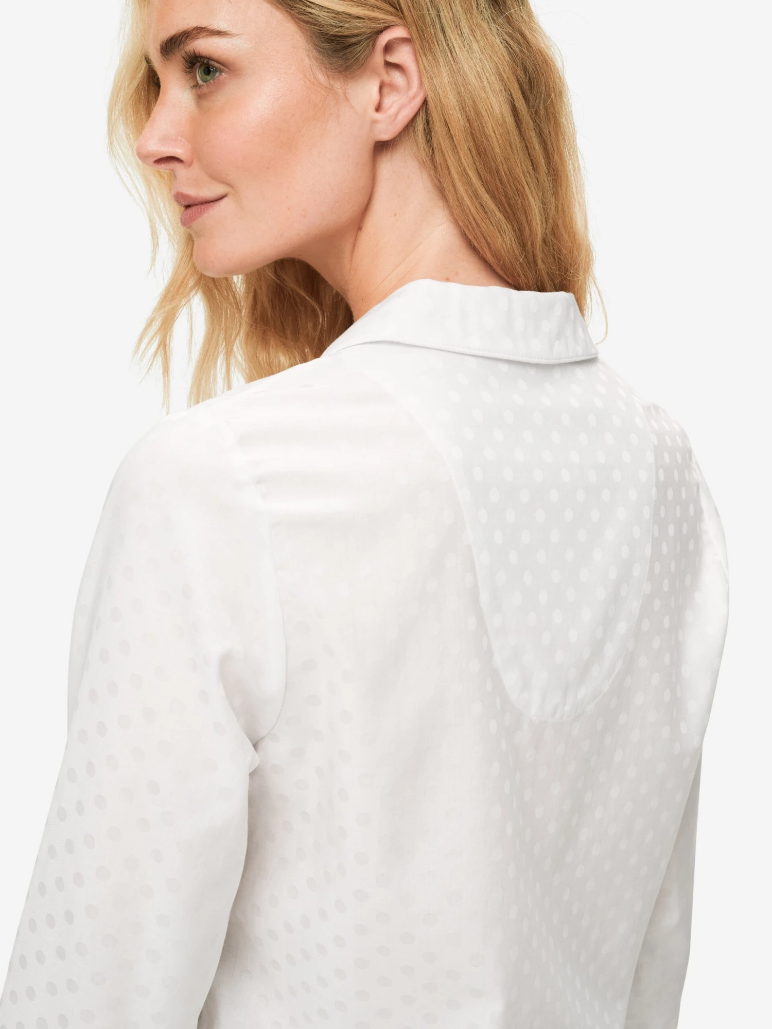 Women's Pyjamas Kate 7 Cotton Jacquard White 9 Women's Pyjamas Kate 7 Cotton Jacquard White - Image 7