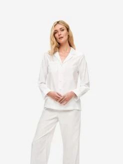 Women's Pyjamas Kate 7 Cotton Jacquard White 11 Women's Pyjamas Kate 7 Cotton Jacquard White -Derek Rose Shop 2012 KATE007WHI 2555