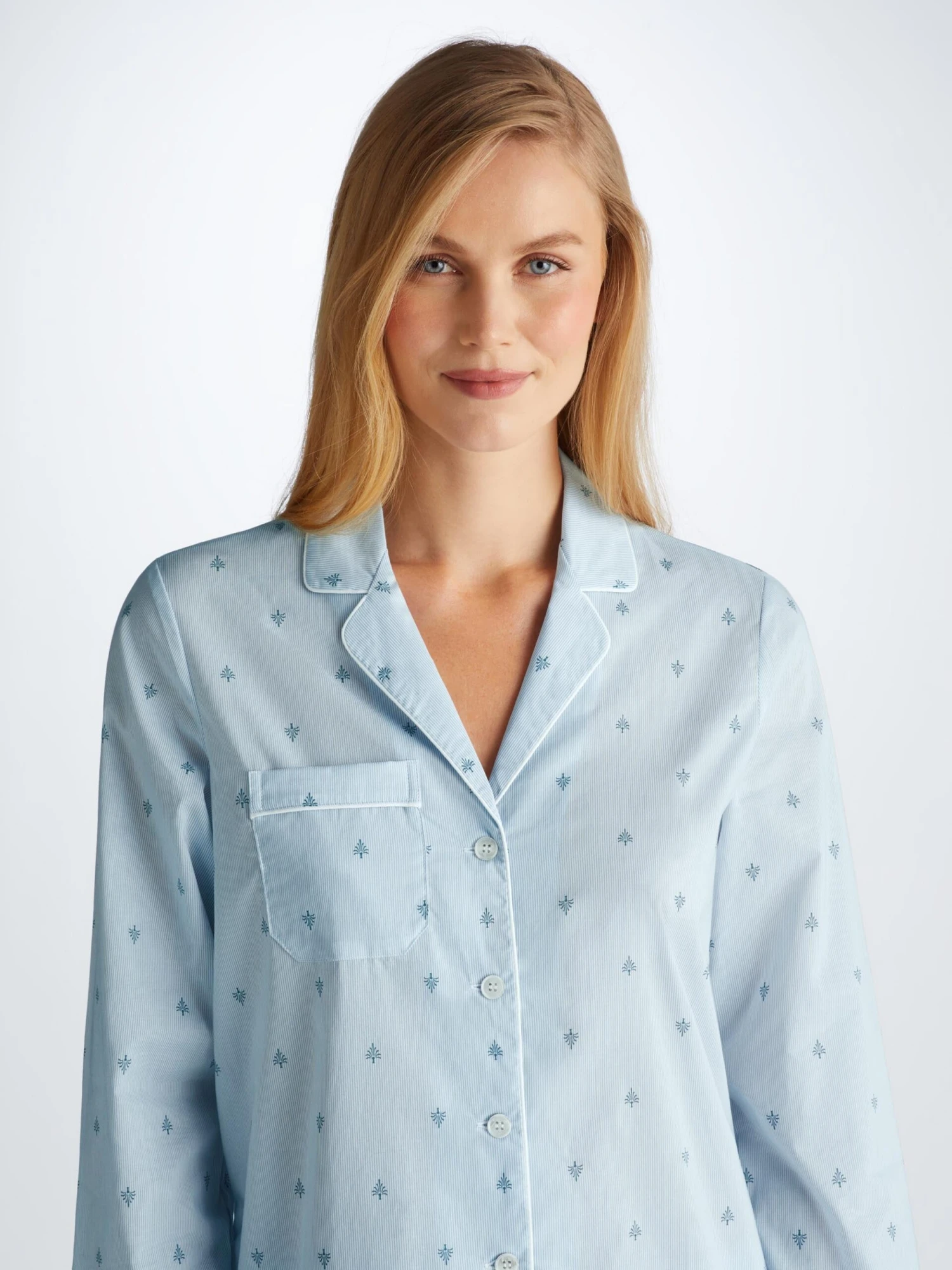 Women's Pyjamas Nelson 100 Cotton Batiste Blue 7 Women's Pyjamas Nelson 100 Cotton Batiste Blue - Image 5