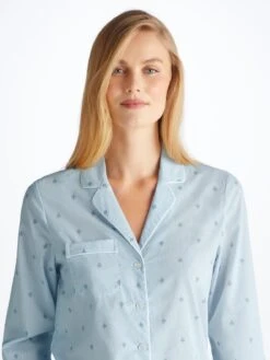Women's Pyjamas Nelson 100 Cotton Batiste Blue 9 Women's Pyjamas Nelson 100 Cotton Batiste Blue -Derek Rose Shop 2012 NELS100BLU 11879