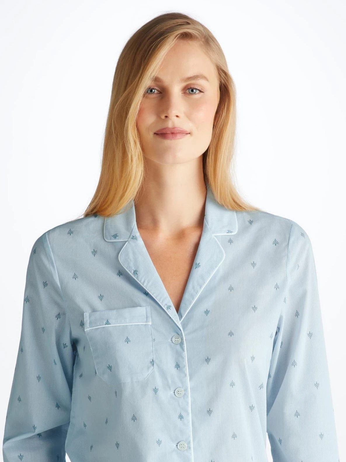 Women's Pyjamas Nelson 100 Cotton Batiste Blue 5 Women's Pyjamas Nelson 100 Cotton Batiste Blue - Image 3