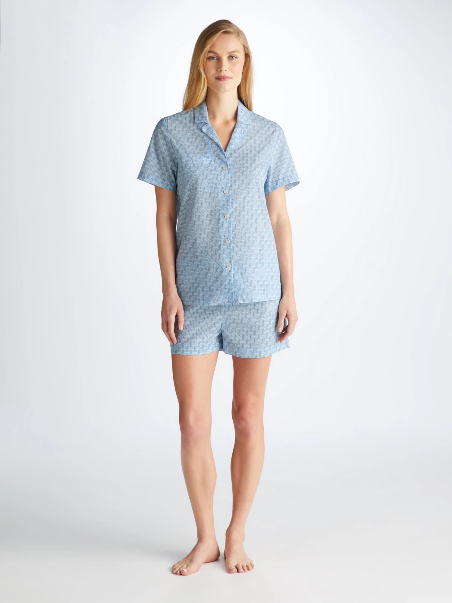 Women's Short Pyjamas Ledbury 72 Cotton Batiste Blue 5 Women's Short Pyjamas Ledbury 72 Cotton Batiste Blue - Image 3
