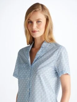 Women's Short Pyjamas Ledbury 72 Cotton Batiste Blue