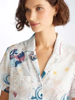 Women's Short Pyjamas Ledbury 76 Cotton Batiste White -Derek Rose Shop 2015 LEDB076WHI 6057