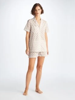 Women's Short Pyjamas Nelson 101 Cotton Batiste White 9 Women's Short Pyjamas Nelson 101 Cotton Batiste White -Derek Rose Shop 2015 NELS101WHI 9464