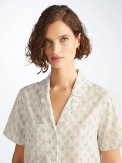 Women's Short Pyjamas Nelson 101 Cotton Batiste White 11 Women's Short Pyjamas Nelson 101 Cotton Batiste White -Derek Rose Shop 2015 NELS101WHI 9493