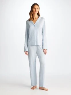 Women's Pyjamas Ethan Micro Modal Stretch Blue -Derek Rose Shop 2034 ETHA001BLU 2434