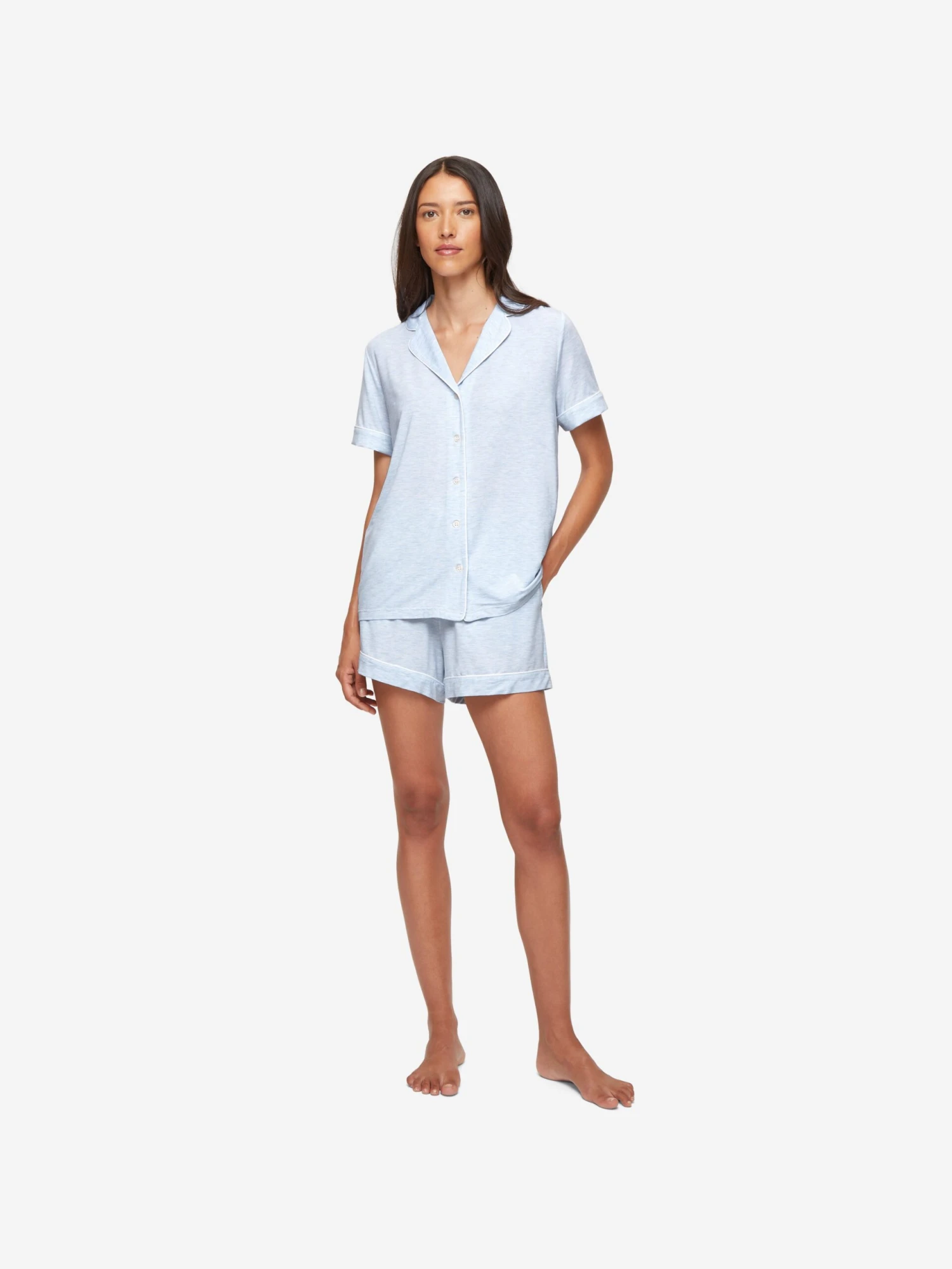 Women's Short Pyjamas Ethan Micro Modal Stretch Blue 5 Women's Short Pyjamas Ethan Micro Modal Stretch Blue - Image 3