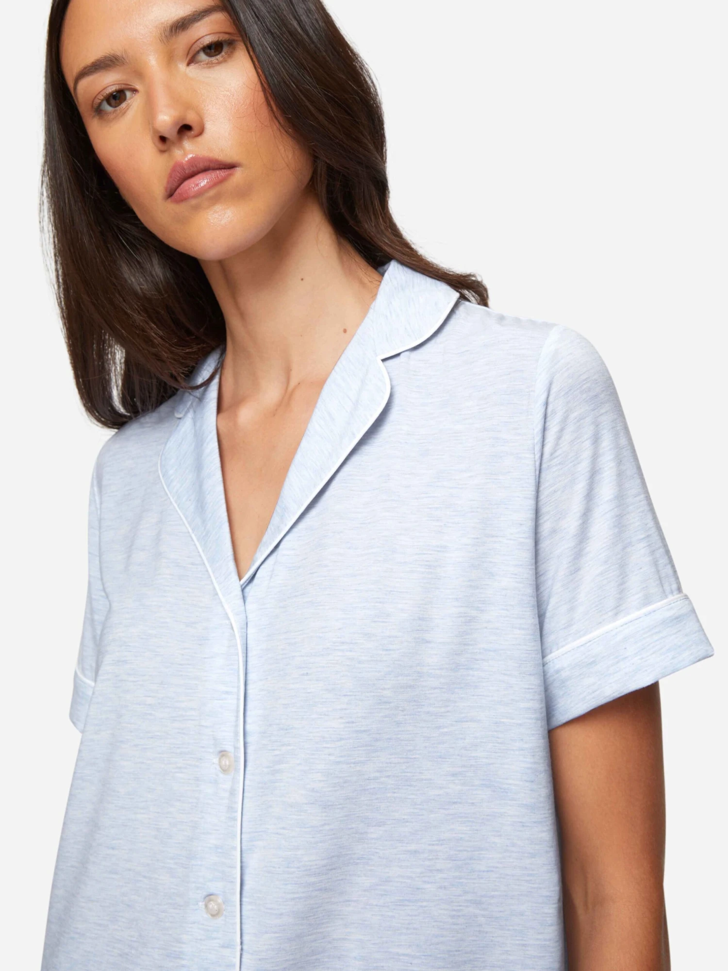 Women's Short Pyjamas Ethan Micro Modal Stretch Blue 7 Women's Short Pyjamas Ethan Micro Modal Stretch Blue - Image 5