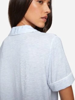 Women's Short Pyjamas Ethan Micro Modal Stretch Blue 15 Women's Short Pyjamas Ethan Micro Modal Stretch Blue -Derek Rose Shop 2036 ETHA001BLU 40360