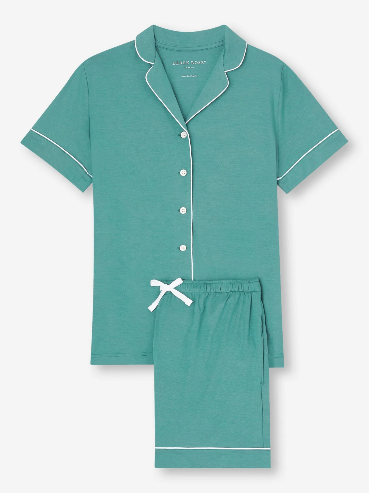 Women's Short Pyjamas Lara Micro Modal Stretch Teal 4 Women's Short Pyjamas Lara Micro Modal Stretch Teal - Image 2