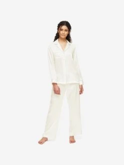 Women's Pyjamas Bailey Silk Satin Ivory 11 Women's Pyjamas Bailey Silk Satin Ivory -Derek Rose Shop 2050 BAIL001IVO 7187