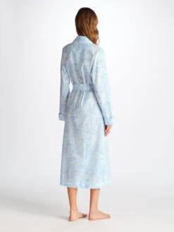 Women's Long Dressing Gown Ledbury 77 Cotton Batiste White -Derek Rose Shop 2750 LEDB077WHI 1048