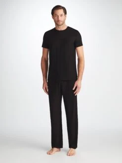 Men's T-Shirt Basel Micro Modal Stretch Black -Derek Rose Shop 3048 BASE001BLA 28847