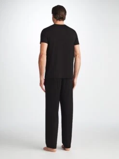 Men's T-Shirt Basel Micro Modal Stretch Black -Derek Rose Shop 3048 BASE001BLA 28857