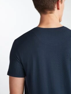Men's T-Shirt Basel Micro Modal Stretch Navy -Derek Rose Shop 3048 BASE001NAV 30946