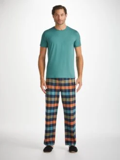 Men's T-Shirt Basel Micro Modal Stretch Teal -Derek Rose Shop 3048 BASE014TEA 3034