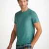 Men's T-Shirt Basel Micro Modal Stretch Teal -Derek Rose Shop 3048 BASE014TEA 3132