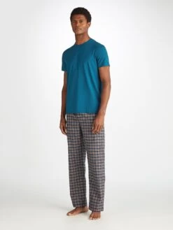 Men's T-Shirt Basel Micro Modal Stretch Poseidon Blue -Derek Rose Shop 3048 BASE017BLU 1464