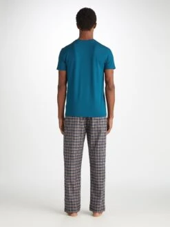 Men's T-Shirt Basel Micro Modal Stretch Poseidon Blue -Derek Rose Shop 3048 BASE017BLU 1489