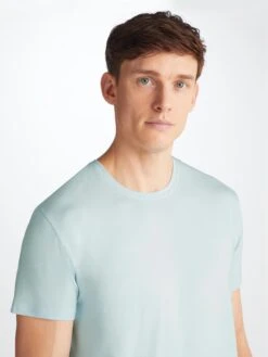 Men's T-Shirt Basel Micro Modal Stretch Ice Blue -Derek Rose Shop 3048 BASE017SKY 34458