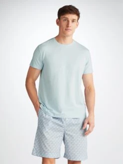 Men's T-Shirt Basel Micro Modal Stretch Ice Blue -Derek Rose Shop 3048 BASE017SKY 34490