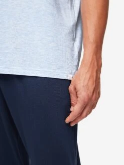 Men's T-Shirt Ethan Micro Modal Stretch Blue 15 Men's T-Shirt Ethan Micro Modal Stretch Blue -Derek Rose Shop 3048 ETHA001BLU 2313