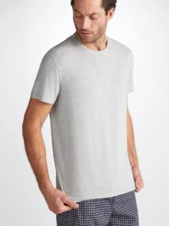 Men's T-Shirt Ethan Micro Modal Stretch Silver -Derek Rose Shop 3048 ETHA001SIL 28182