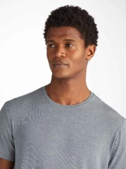 Men's T-Shirt Marlowe Micro Modal Stretch Charcoal -Derek Rose Shop 3048 MARL001CHA 1882