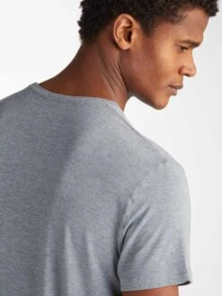 Men's T-Shirt Marlowe Micro Modal Stretch Charcoal -Derek Rose Shop 3048 MARL001CHA 1922