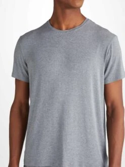 Men's T-Shirt Marlowe Micro Modal Stretch Charcoal -Derek Rose Shop 3048 MARL001CHA 1933