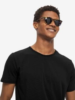 Men's T-Shirt Riley Pima Cotton Black -Derek Rose Shop 3052 RILE001BLA 2084