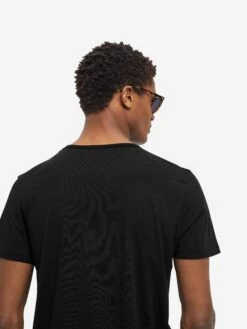 Men's T-Shirt Riley Pima Cotton Black -Derek Rose Shop 3052 RILE001BLA 2098