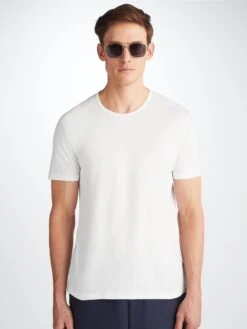 Men's T-Shirt Riley Pima Cotton White 15 Men's T-Shirt Riley Pima Cotton White -Derek Rose Shop 3052 RILE001WHI 31329