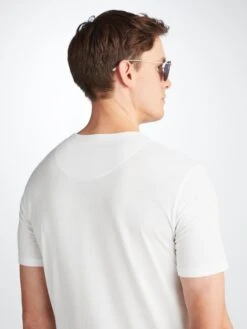 Men's T-Shirt Riley Pima Cotton White 13 Men's T-Shirt Riley Pima Cotton White -Derek Rose Shop 3052 RILE001WHI 31345