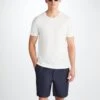 Men's T-Shirt Riley Pima Cotton White 2 Men's T-Shirt Riley Pima Cotton White -Derek Rose Shop 3052 RILE001WHI 31355