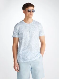 Men's T-Shirt Robin 14 Pima Cotton White 9 Men's T-Shirt Robin 14 Pima Cotton White -Derek Rose Shop 3054 ROBI014WHI 34748