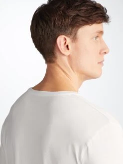 Men's Long Sleeve T-Shirt Basel Micro Modal Stretch White 14 Men's Long Sleeve T-Shirt Basel Micro Modal Stretch White -Derek Rose Shop 3083 BASE001WHI 39222