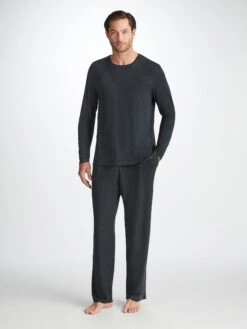 Men's Long Sleeve T-Shirt Marlowe Micro Modal Stretch Anthracite 11 Men's Long Sleeve T-Shirt Marlowe Micro Modal Stretch Anthracite -Derek Rose Shop 3083 MARL001ANT 28678