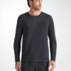 Men's Long Sleeve T-Shirt Marlowe Micro Modal Stretch Anthracite -Derek Rose Shop 3083 MARL001ANT 28789