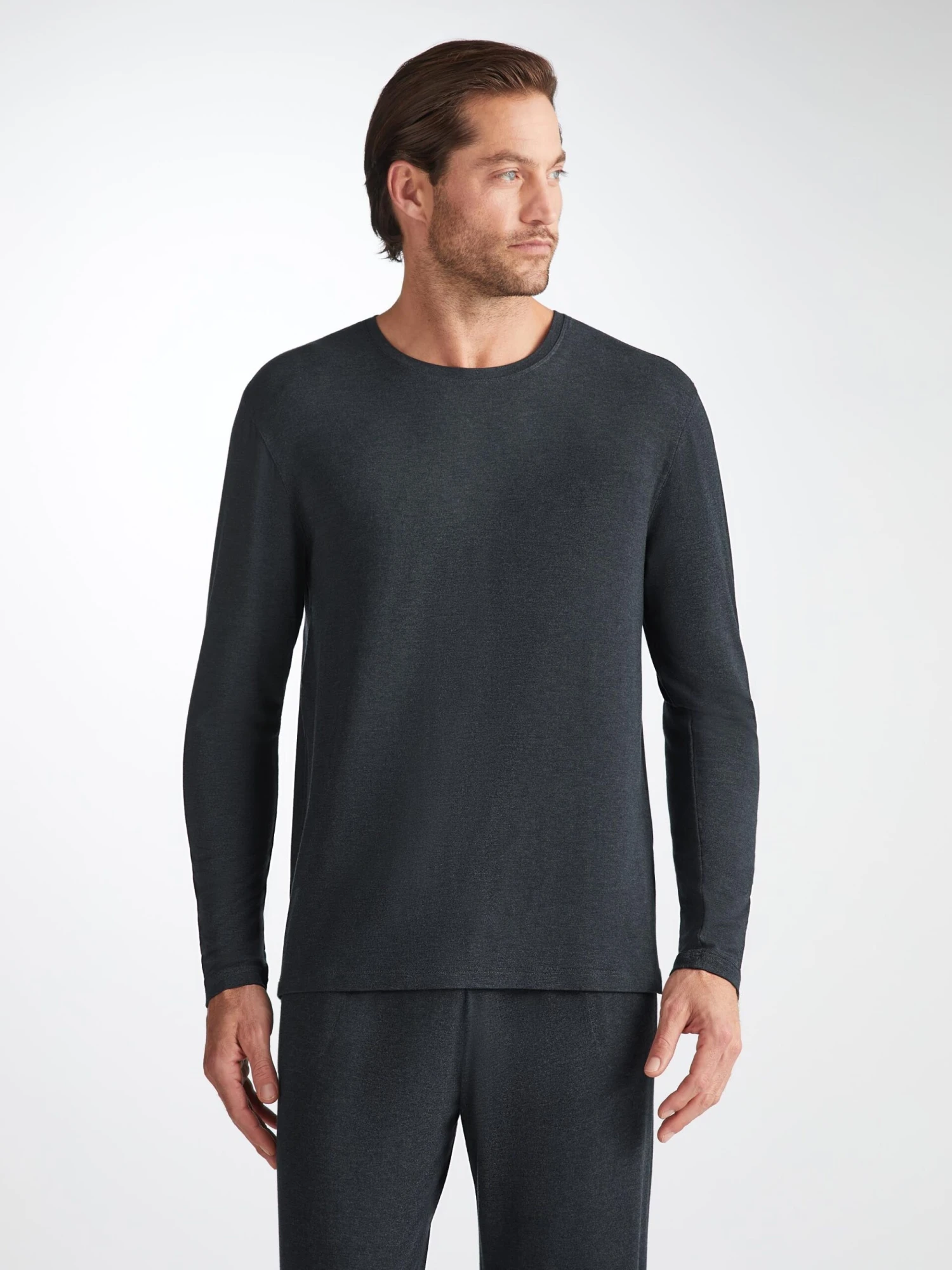 Men's Long Sleeve T-Shirt Marlowe Micro Modal Stretch Anthracite 3 Men's Long Sleeve T-Shirt Marlowe Micro Modal Stretch Anthracite