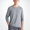 Men's Long Sleeve T-Shirt Marlowe Micro Modal Stretch Charcoal 1 Men's Long Sleeve T-Shirt Marlowe Micro Modal Stretch Charcoal -Derek Rose Shop 3083 MARL001CHA 38089