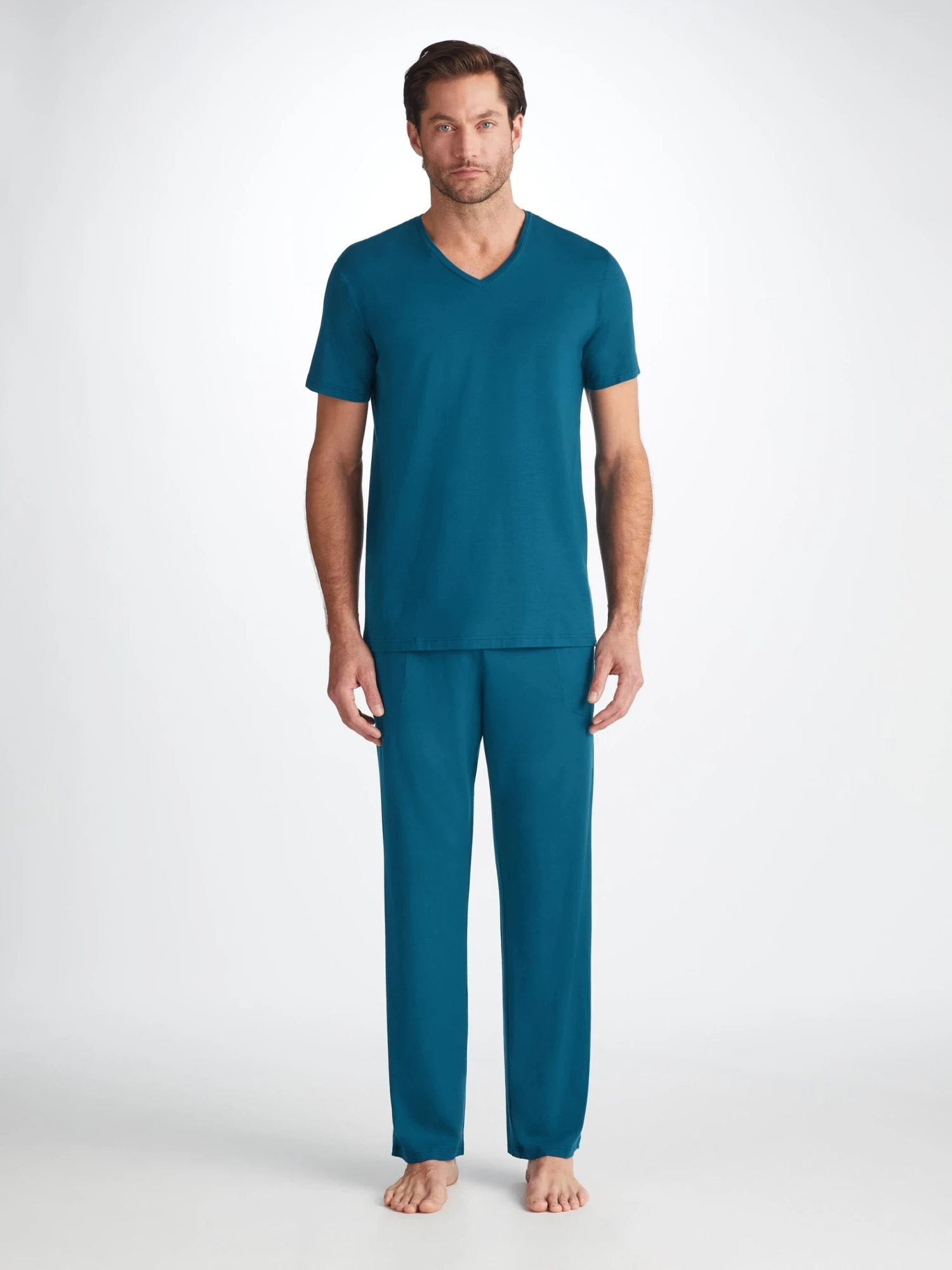 Men's V-Neck T-Shirt Basel Micro Modal Stretch Poseidon Blue 5 Men's V-Neck T-Shirt Basel Micro Modal Stretch Poseidon Blue - Image 3