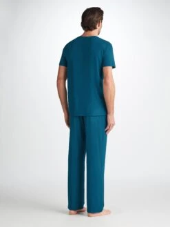 Men's V-Neck T-Shirt Basel Micro Modal Stretch Poseidon Blue 10 Men's V-Neck T-Shirt Basel Micro Modal Stretch Poseidon Blue -Derek Rose Shop 3084 BASE017BLU 27792