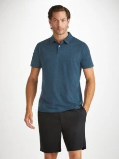 Men's Polo Shirt Ramsay Pique Cotton Tencel Denim 11 Men's Polo Shirt Ramsay Pique Cotton Tencel Denim -Derek Rose Shop 3155 RAMS001DEN creative