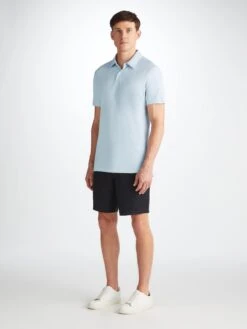 Men's Polo Shirt Ramsay 2 Pique Cotton Tencel Sky 11 Men's Polo Shirt Ramsay 2 Pique Cotton Tencel Sky -Derek Rose Shop 3155 RAMS002SKY 35218