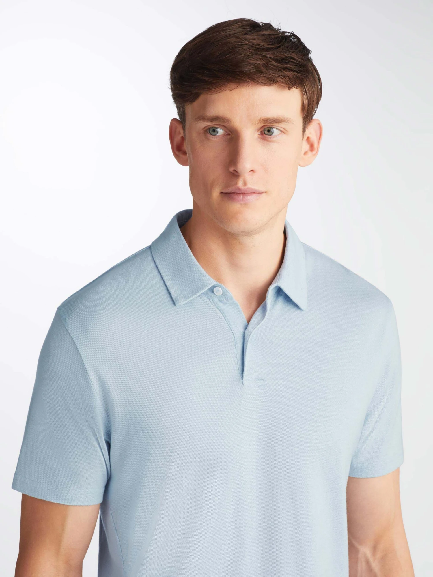 Men's Polo Shirt Ramsay 2 Pique Cotton Tencel Sky 7 Men's Polo Shirt Ramsay 2 Pique Cotton Tencel Sky - Image 5
