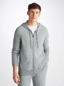Men's Hoodie Finley Cashmere Silver -Derek Rose Shop 3158 FINL013SIL 35504