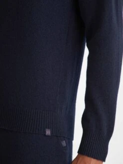 Men's Sweater Finley Cashmere Navy -Derek Rose Shop 3159 FINL010NAV 2634