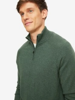 Men's Half-Zip Sweater Finley Cashmere Green